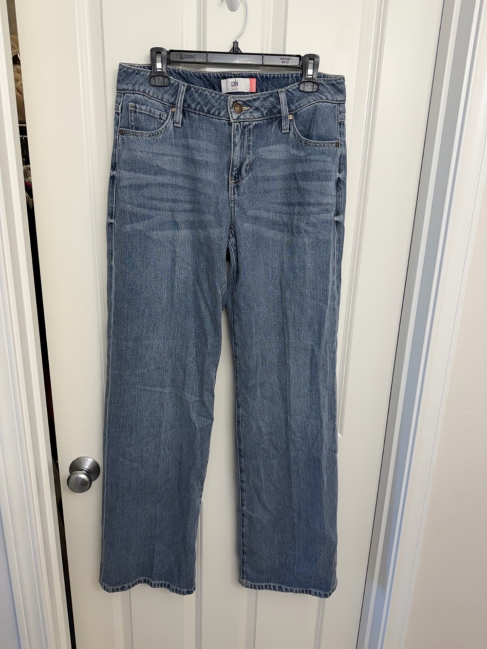 CAbi Ashbury Straight-Leg Jeans in Light Denim Blue